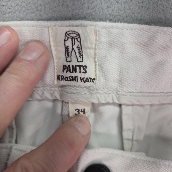 Kato The Axe Slim Pants Mens 34 Light Grey Chino Stretch Casual Made USA - Picture 8 of 13